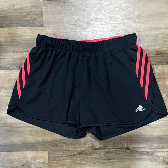 adidas Pants - adidas Women's Black Shorts with Red Stripes